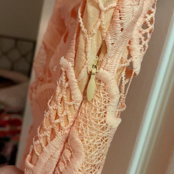 Pink crochet overlay romper - Picture 3 of 4